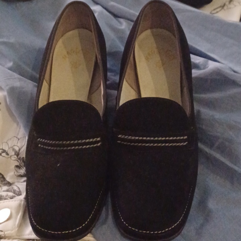 Vintage Selby Black Suede Loafers 8 1/2